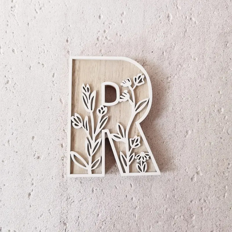 Wildflower Wall Wooden Alphabet Letters Boho Name Sign | CWToy96