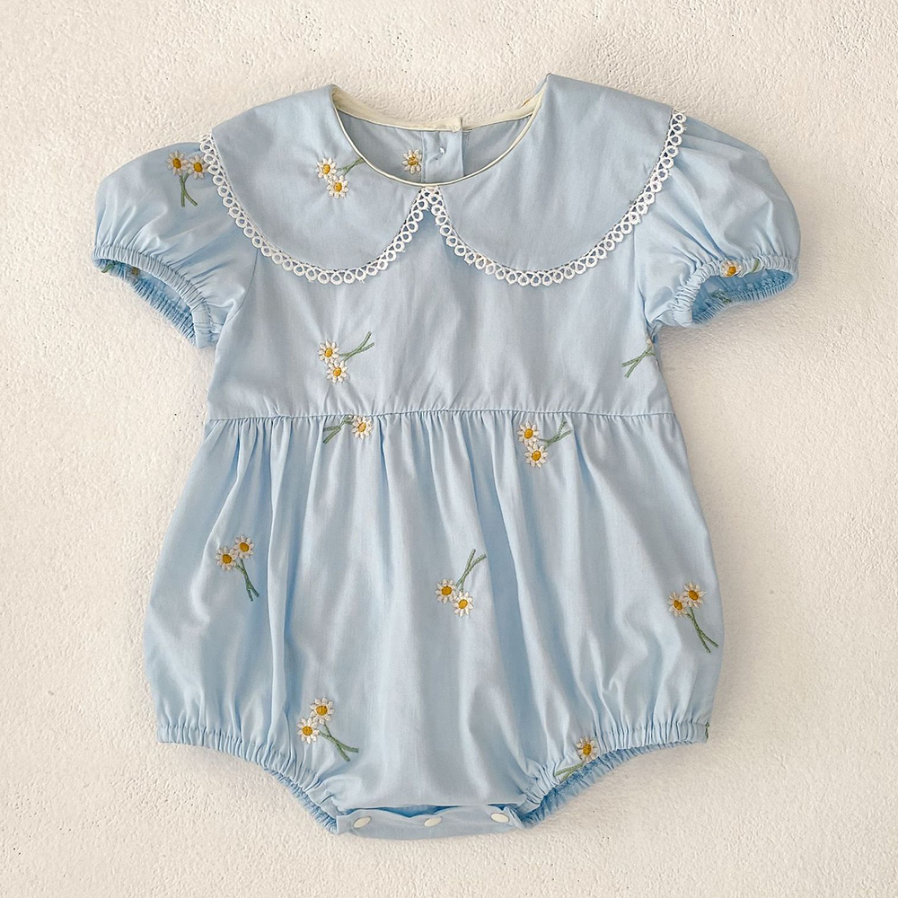 Personalized Girl's Monogrammed Floral Cotton Dress | CWBaby440