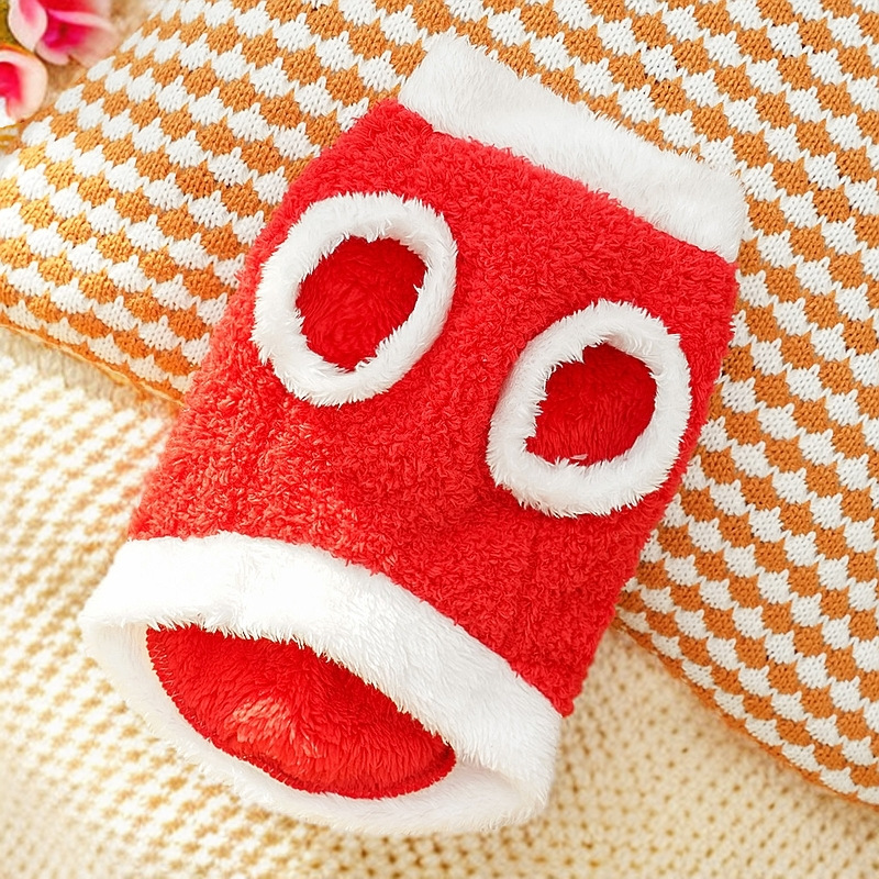 Personalized Leather Patch Lovely Pet Soft Plush Vest | BKPet216