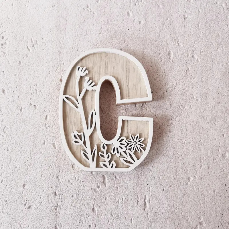 Wildflower Wall Wooden Alphabet Letters Boho Name Sign | CWToy96