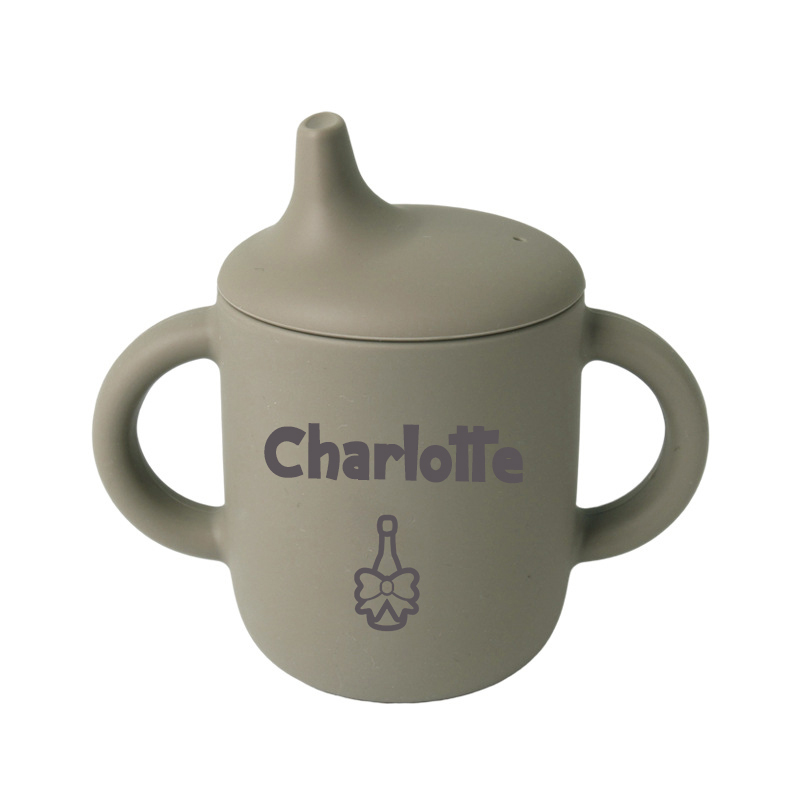 Personalised Baby Food Grade Sippy Silicone Cup  | CWBaby53