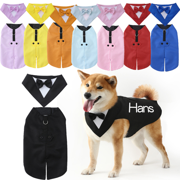Personalized Pet Gentleman Tail Coat With Bow Collar | BKPet153