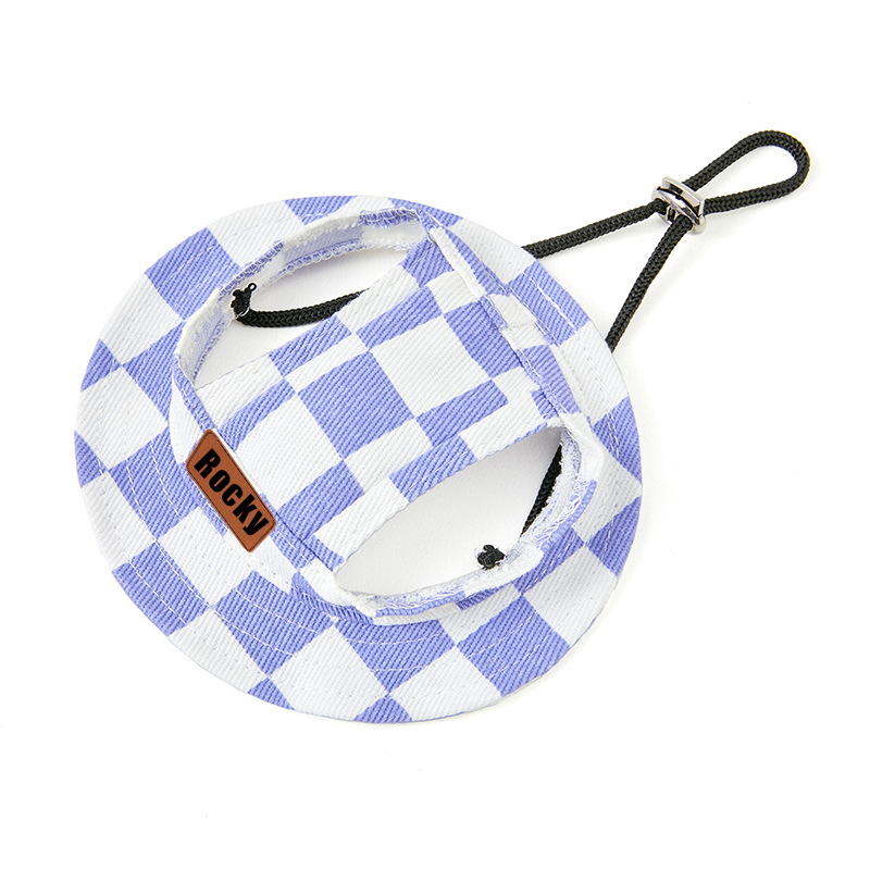 Personalized Leather Patch Pet Sun Hat with Ear Holes | BKPet67