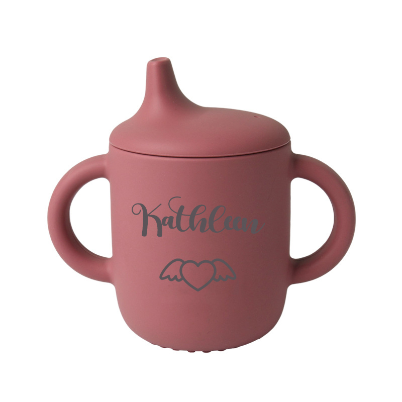 Personalised Baby Food Grade Sippy Silicone Cup  | CWBaby53