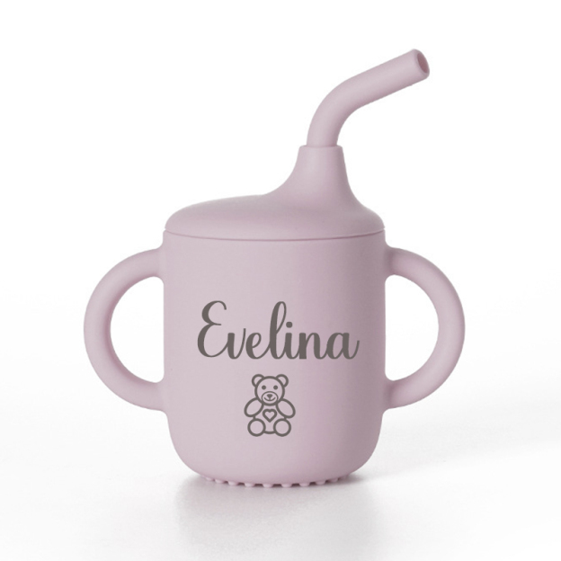 Personalised Baby Food Grade Sippy Silicone Cup  | CWBaby5301