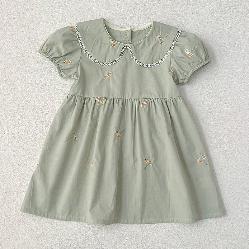 Personalized Girl's Monogrammed Floral Cotton Dress | CWBaby440
