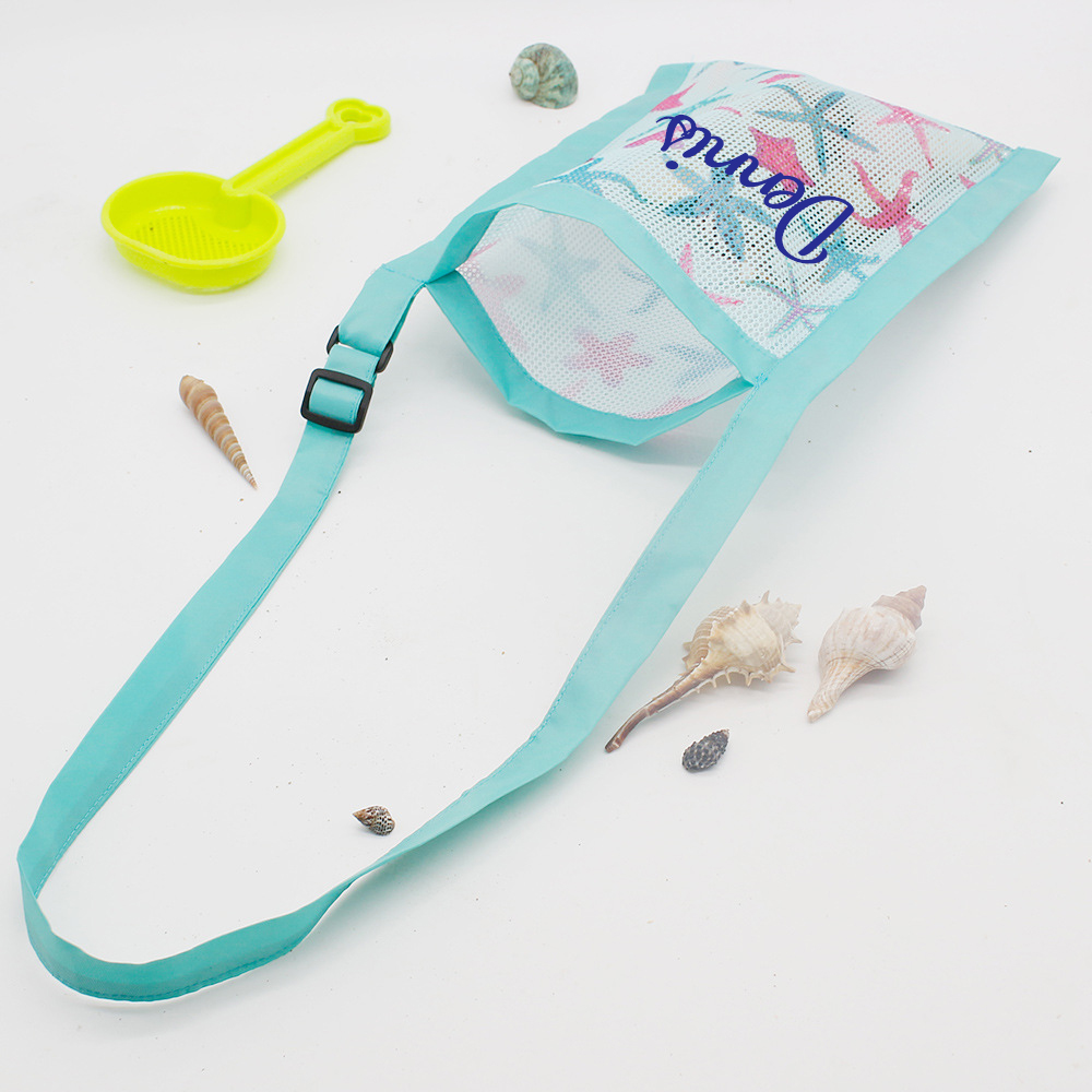 Personalized Seashell Mesh Adjustable Beach Bag | CWBeach168