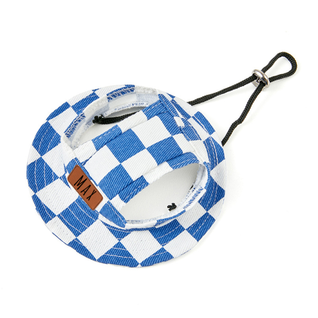 Personalized Leather Patch Pet Sun Hat with Ear Holes | BKPet67