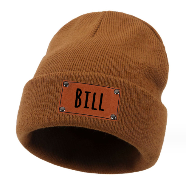 Personalized Leather Patch Kid & Adult Color Beanies for Comfort & Unique | HSKid23
