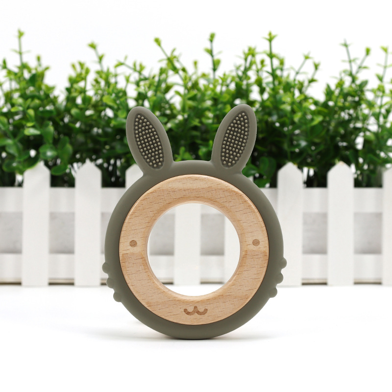 Personalized Baby Wooden Silicone Teething Toy | CWBaby100