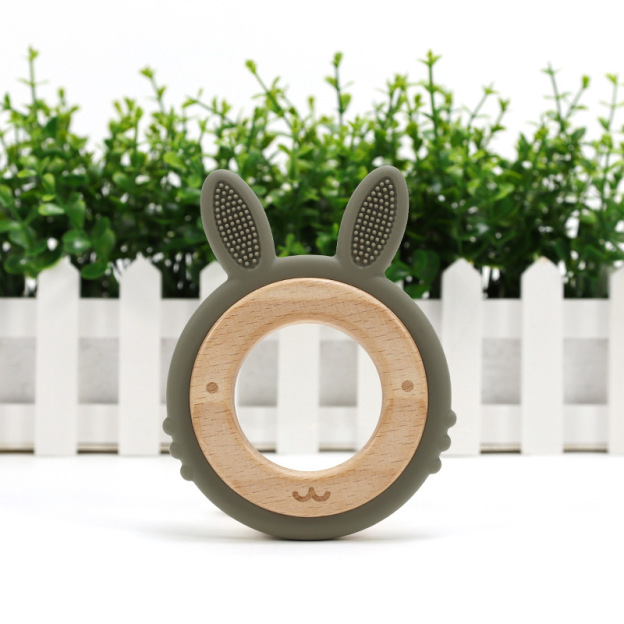 Personalized Baby Wooden Silicone Teething Toy | CWBaby100