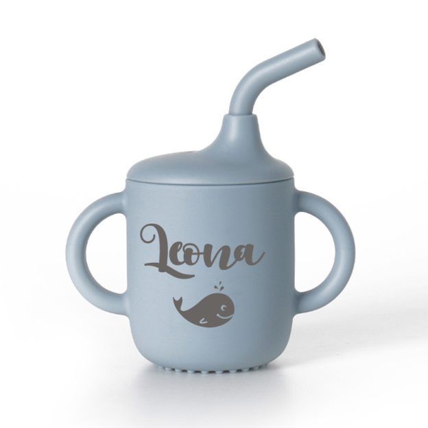 Personalised Baby Food Grade Sippy Silicone Cup  | CWBaby5301