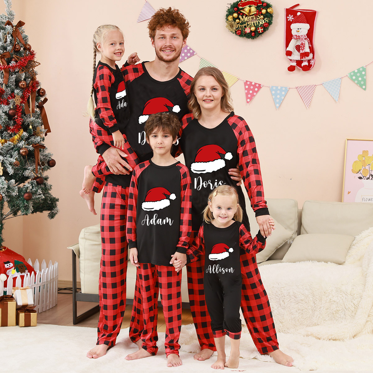 Personalized Matching Family Christmas Pajamas Set | CWFamily06