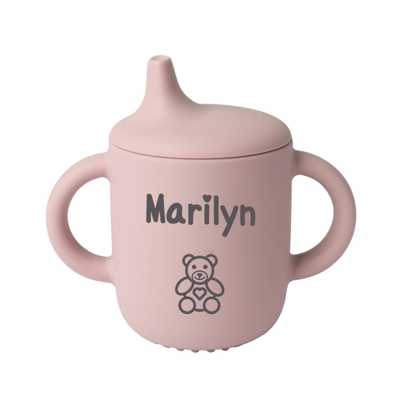 Personalised Baby Food Grade Sippy Silicone Cup  | CWBaby53
