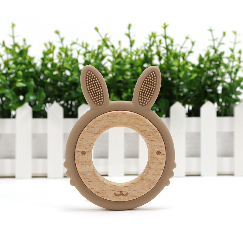 Personalized Baby Wooden Silicone Teething Toy | CWBaby100