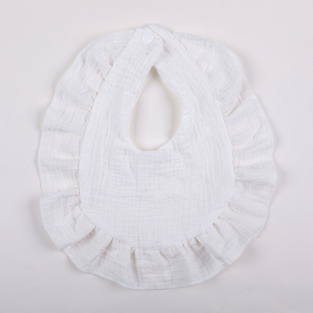 Personalized Embroidered Flowers Letter Baby Cotton Gauze Bibs | CWBaby224