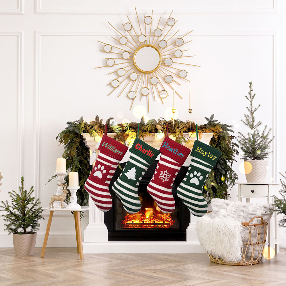 Personalized Embroidered Paw Christmas Stocking | MCGift49