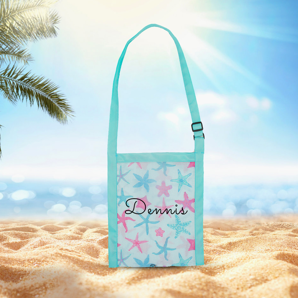 Personalized Seashell Mesh Adjustable Beach Bag | CWBeach168