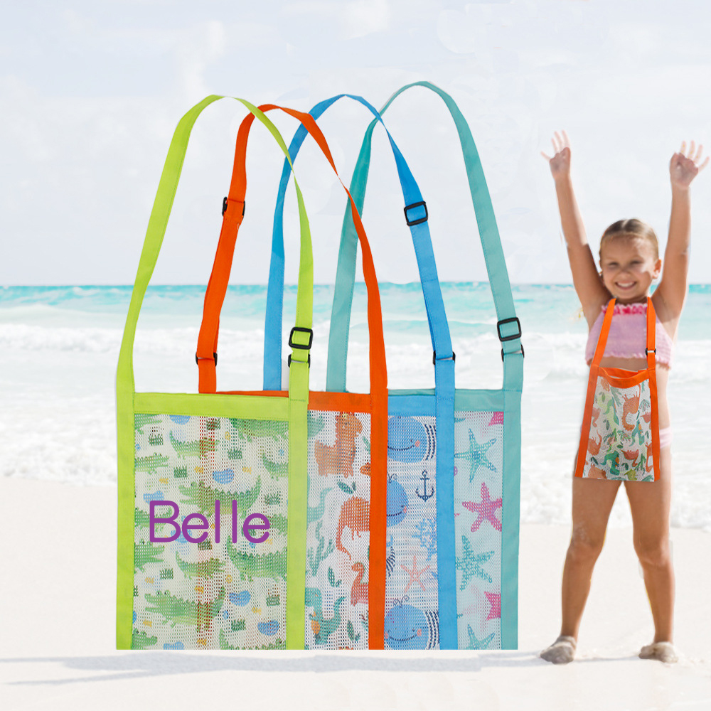 Personalized Seashell Mesh Adjustable Beach Bag | CWBeach168