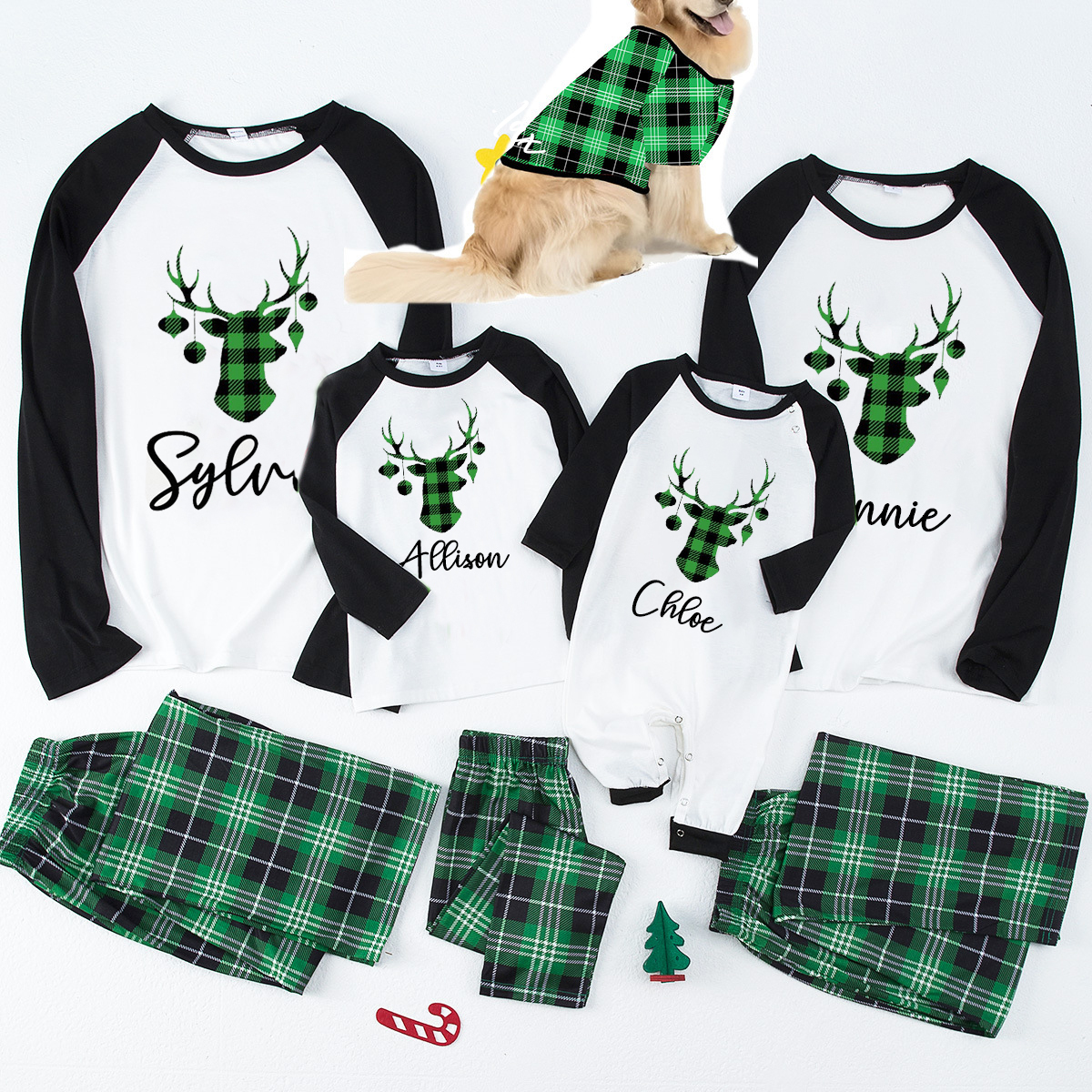 Personalized Matching Family Christmas Pajamas Set | CWFamily05