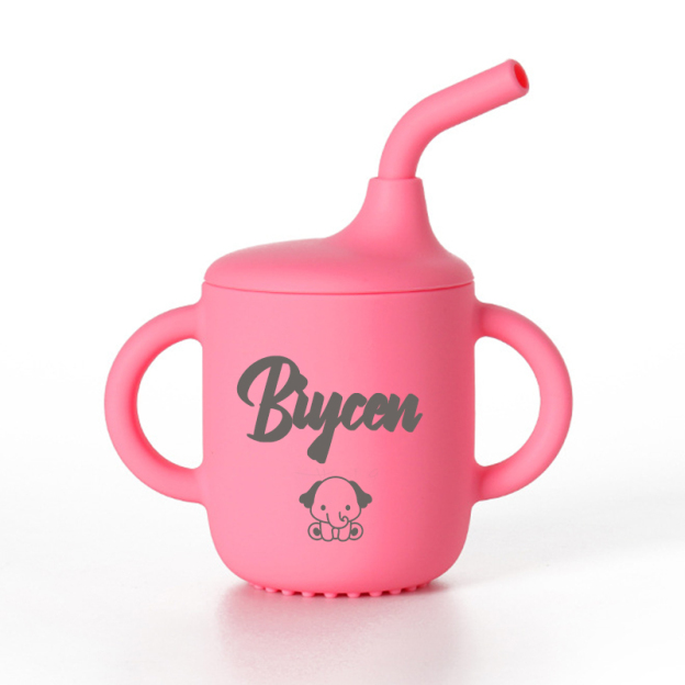 Personalised Baby Food Grade Sippy Silicone Cup  | CWBaby5301