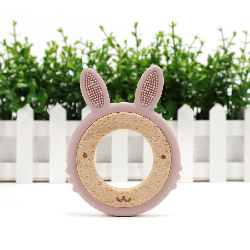 Personalized Baby Wooden Silicone Teething Toy | CWBaby100
