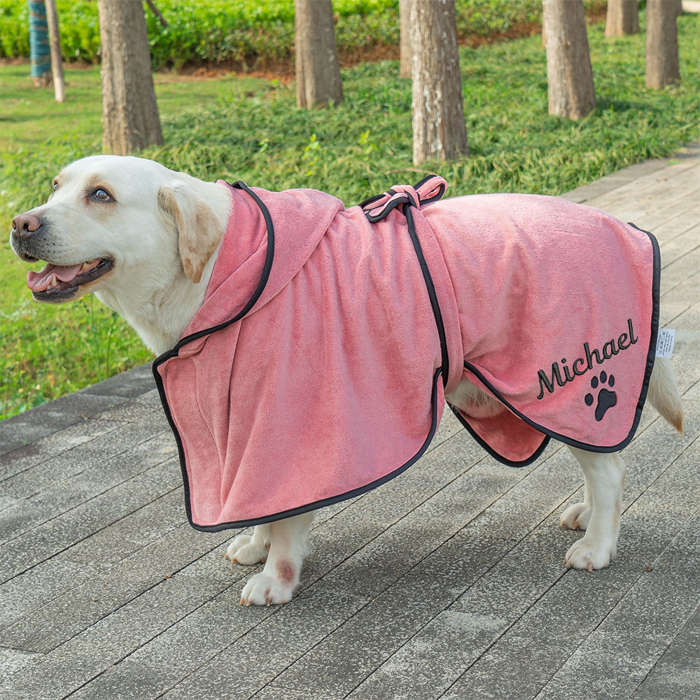 Personalized Pet Embroidery Soft Bathrobe Towel | BKPet92