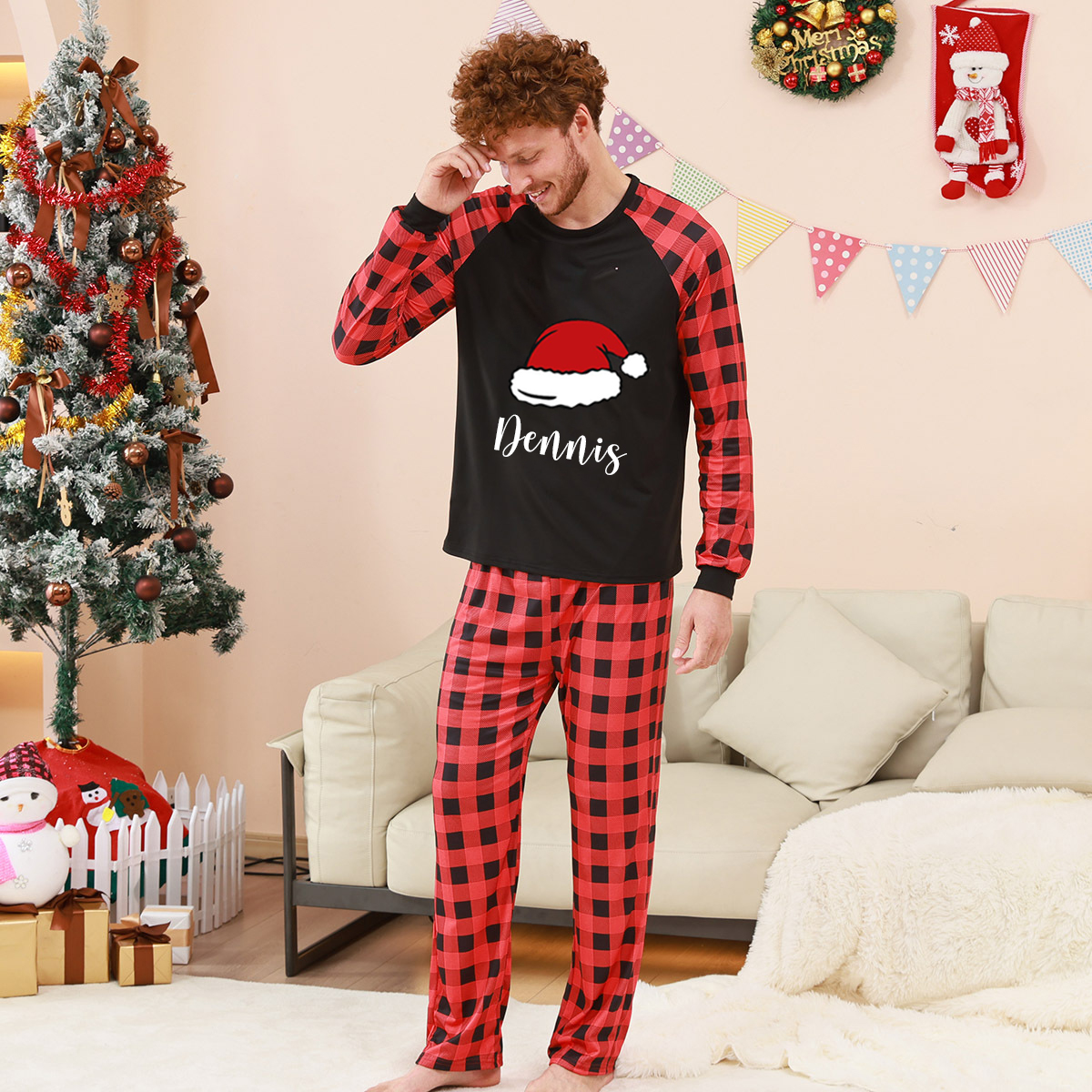 Personalized Matching Family Christmas Pajamas Set | CWFamily06