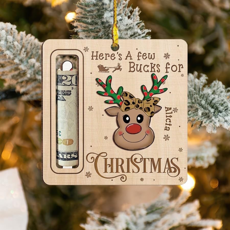 Personalized Cute Money Holder Christmas Ornament | MCGift35