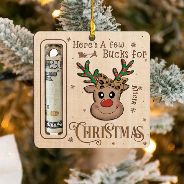Personalized Cute Money Holder Christmas Ornament | MCGift35