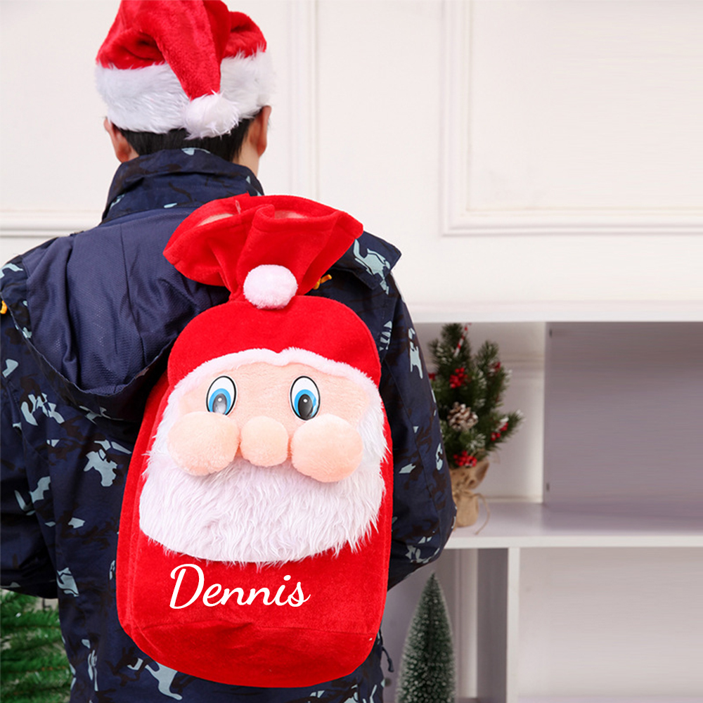 Personalized Christmas Santa Claus Velvet Gift Bag  | MCGift105