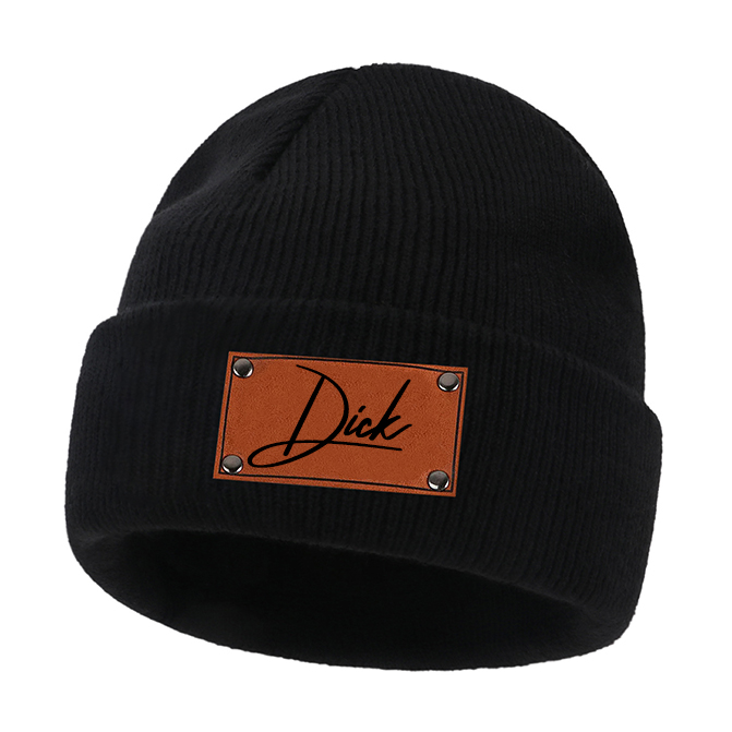 Personalized Leather Patch Kid & Adult Color Beanies for Comfort & Unique | HSKid23