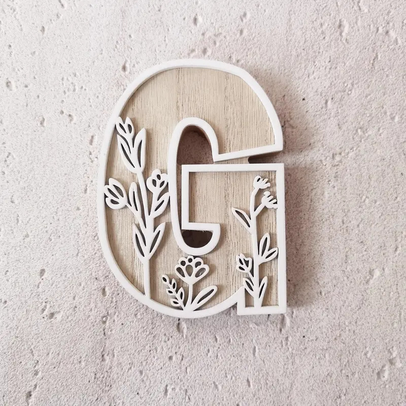 Wildflower Wall Wooden Alphabet Letters Boho Name Sign | CWToy96