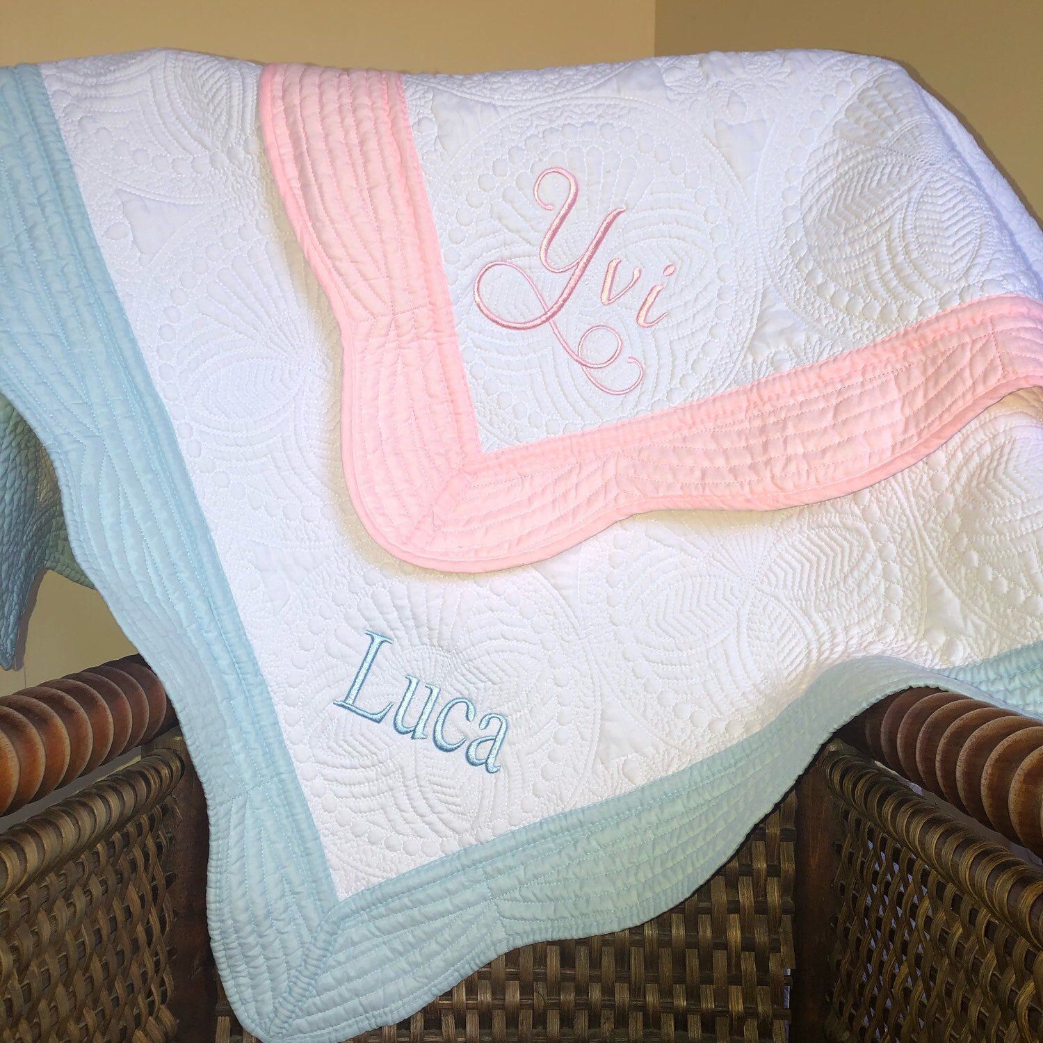 Personalized Embroidered Knit Blanket for Comfort & Unique | CWBaby43