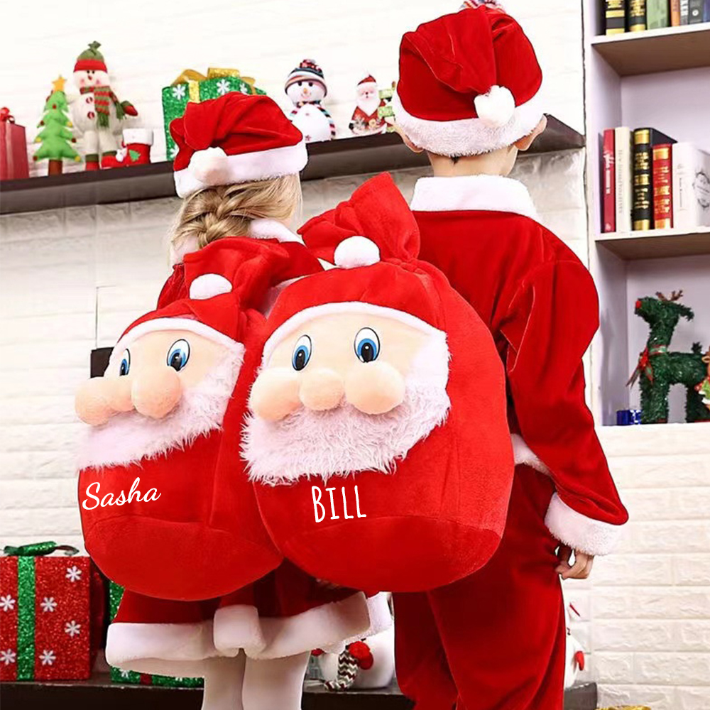 Personalized Christmas Santa Claus Velvet Gift Bag  | MCGift105