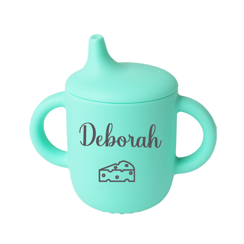 Personalised Baby Food Grade Sippy Silicone Cup  | CWBaby53