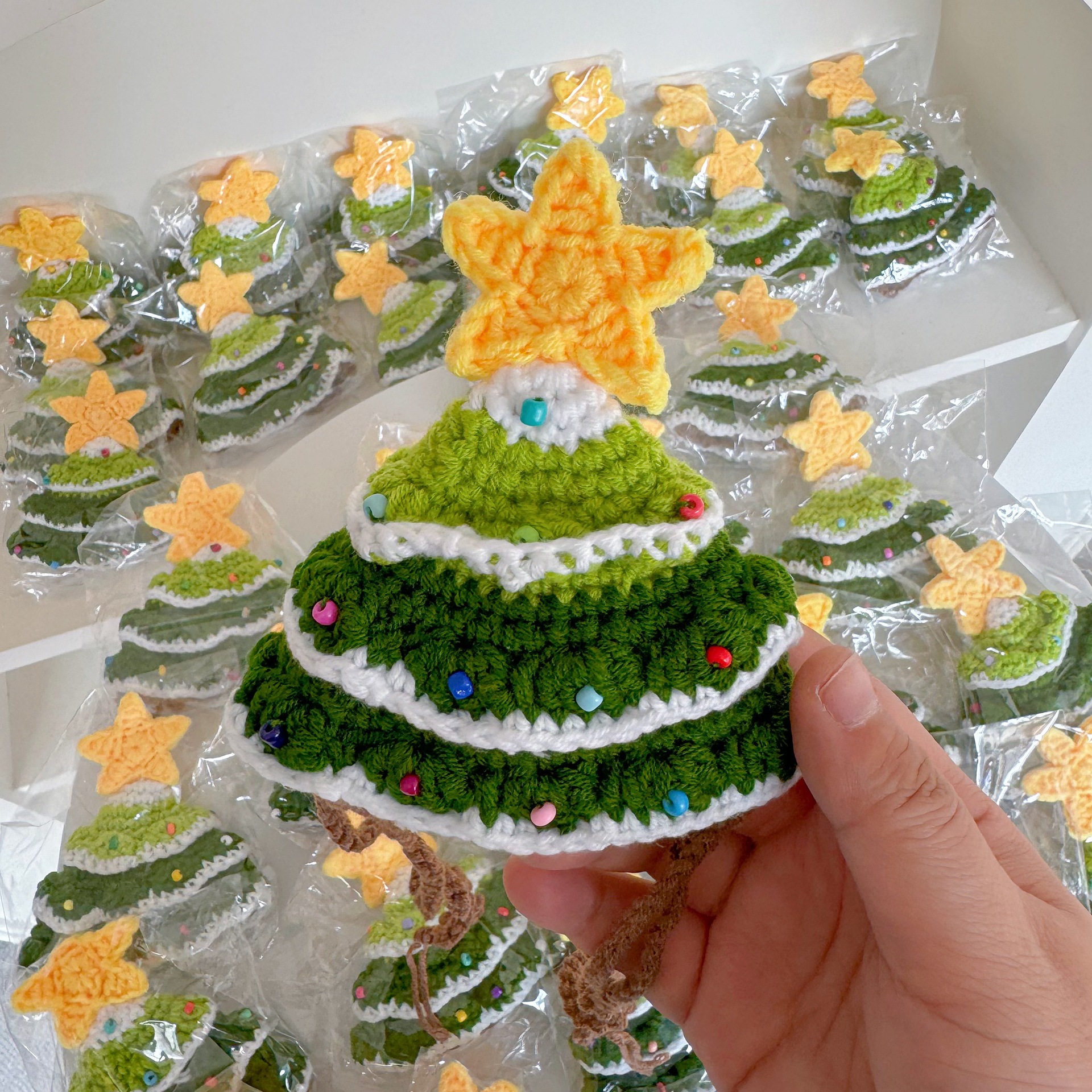 Personalized Crochet Leather Patch Christmas Tree Pet Hat | MCGift79