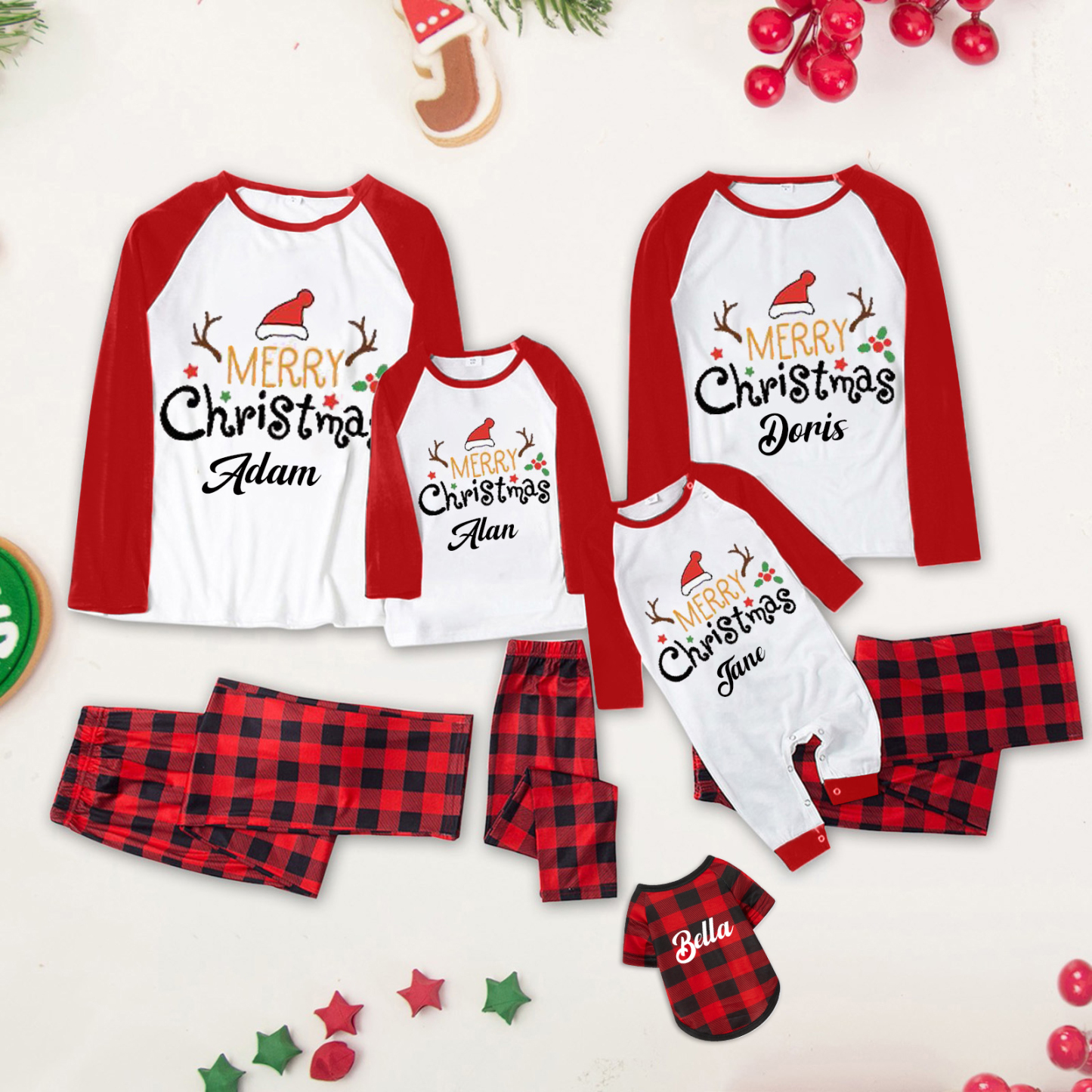Personalized Matching Family Christmas Pajamas Set | CWFamily08