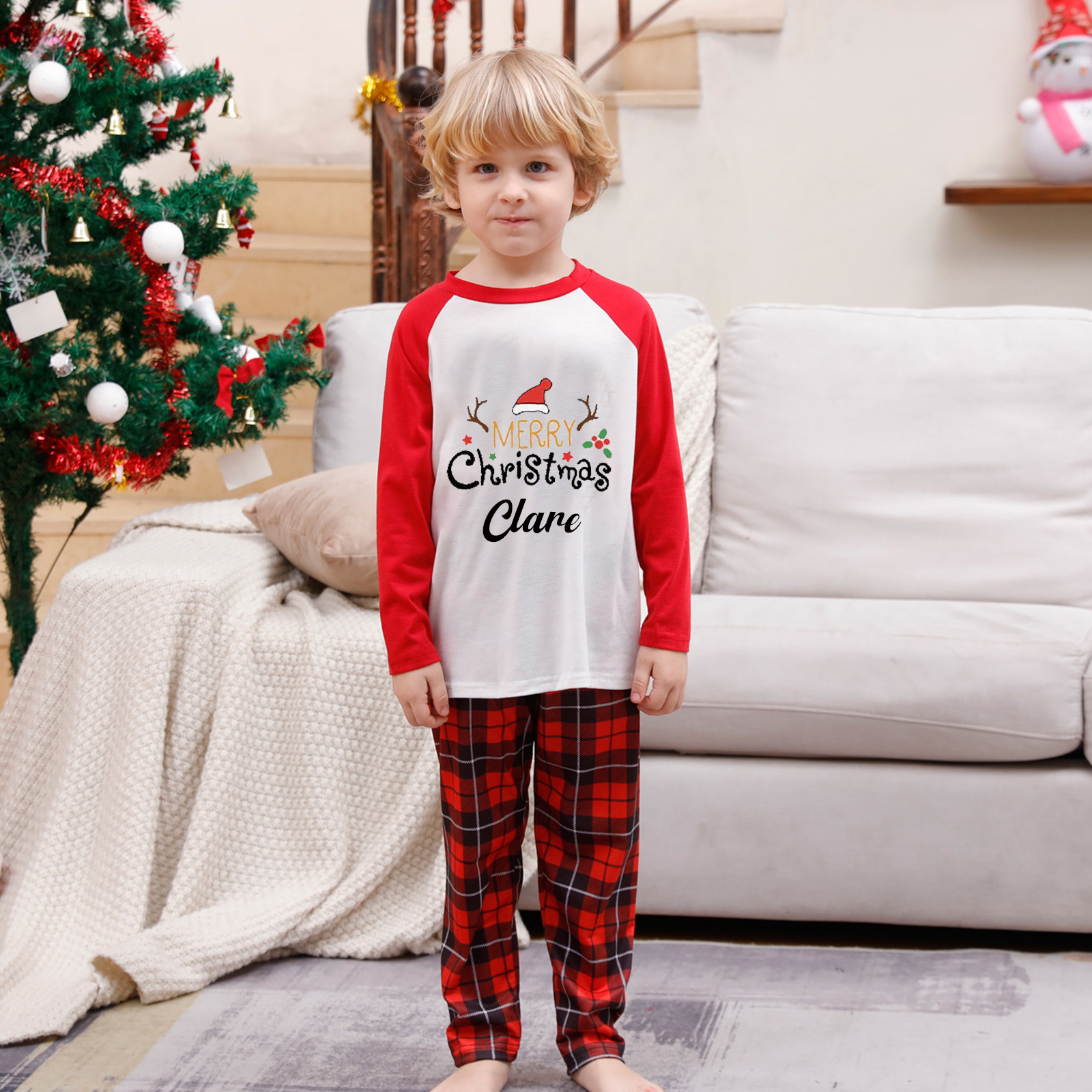 Personalized Matching Family Christmas Pajamas Set | CWFamily08
