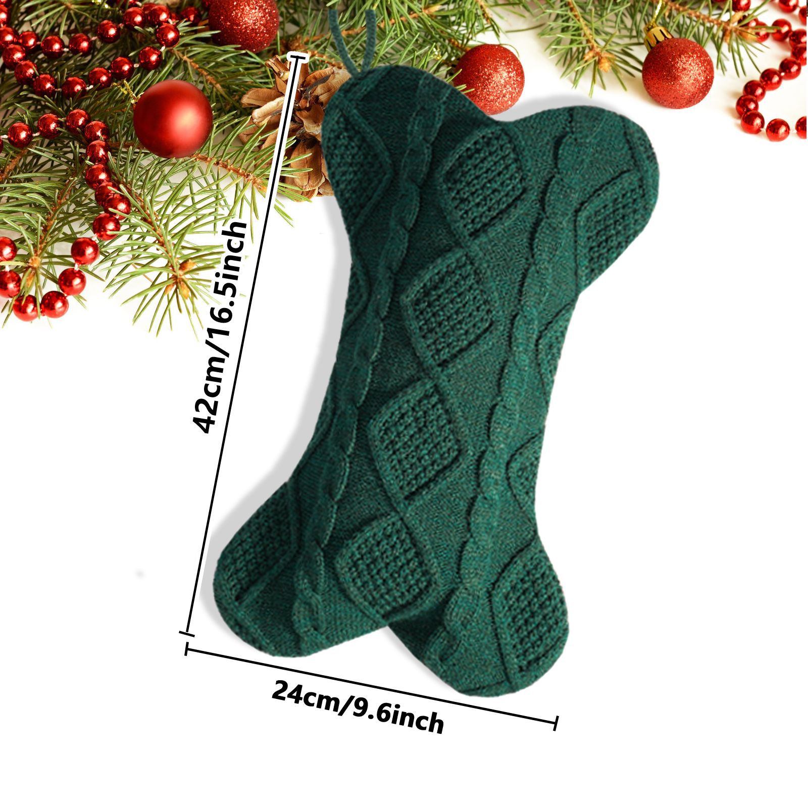Personalized Leather Patch Dog Bone Christmas Stocking | MCGift216