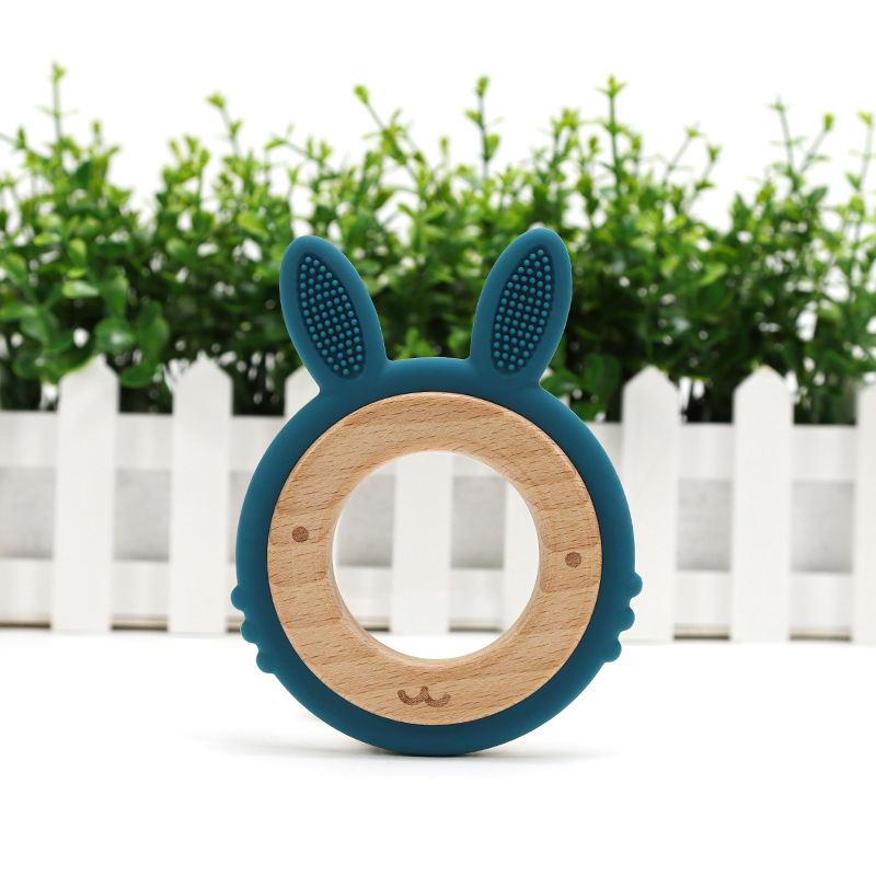 Personalized Baby Wooden Silicone Teething Toy | CWBaby100