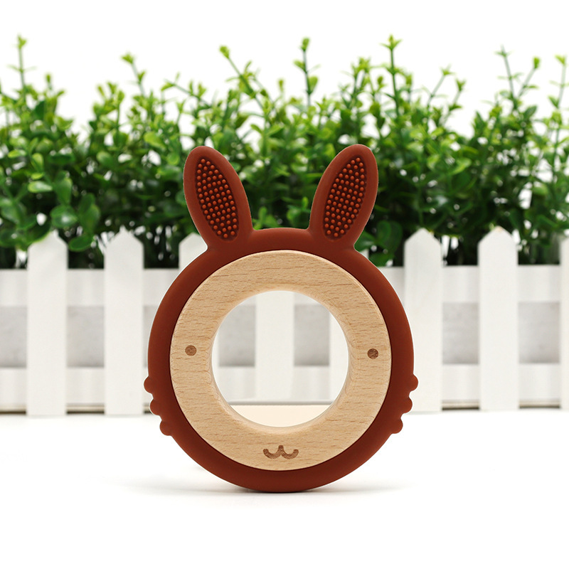 Personalized Baby Wooden Silicone Teething Toy | CWBaby100