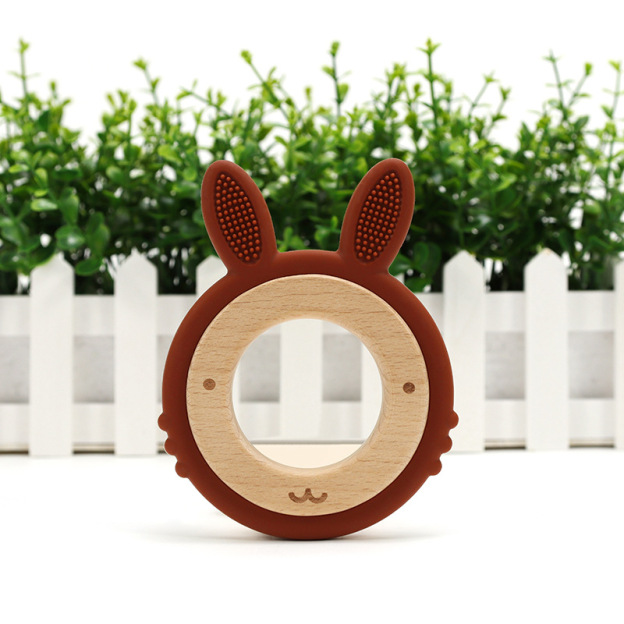 Personalized Baby Wooden Silicone Teething Toy | CWBaby100