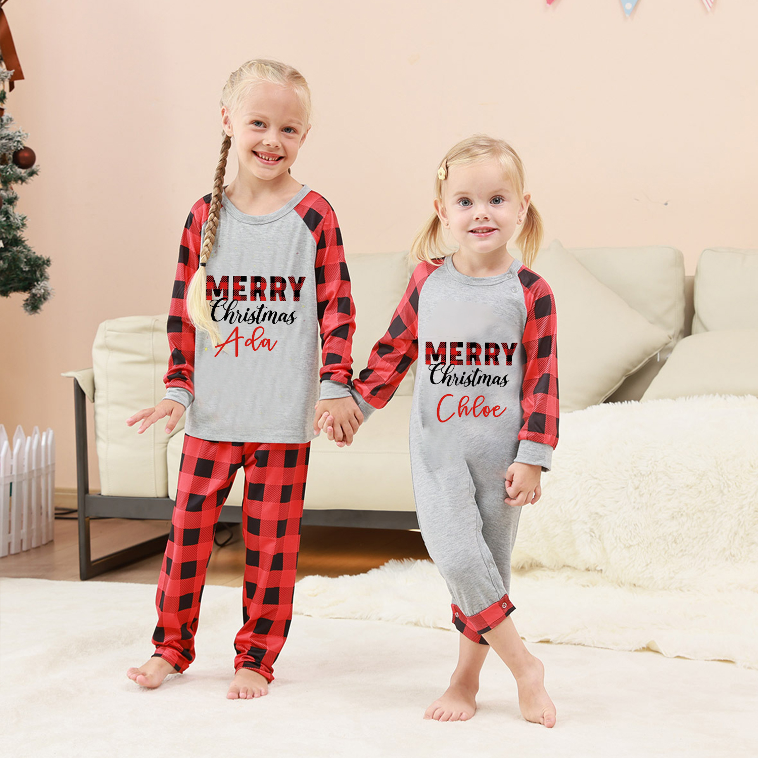 Personalized Matching Family Christmas Pajamas Set | CWFamily07