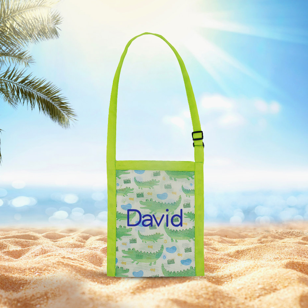 Personalized Seashell Mesh Adjustable Beach Bag | CWBeach168