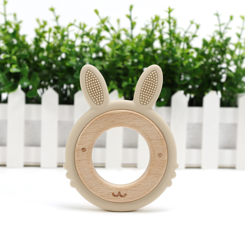 Personalized Baby Wooden Silicone Teething Toy | CWBaby100