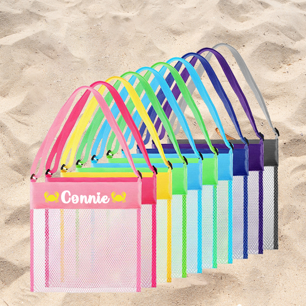 Personalized Seashell Collection Mesh Beach Bag | CWBeach148