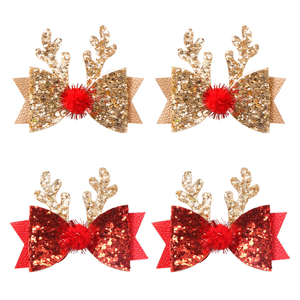 Personalized Christmas Glitter Reindeer Hairpin | MCGift223