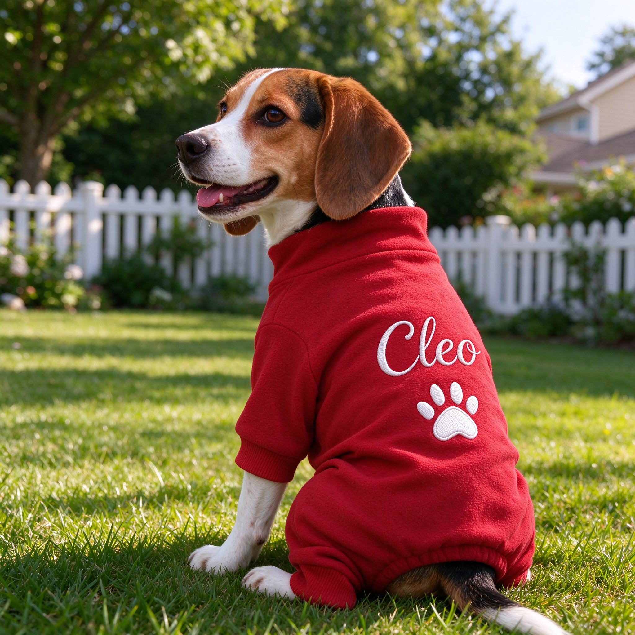 Personalized Hand Embroidery Pets Winter Warm Four-Legged Jumpsuit | BKPet610