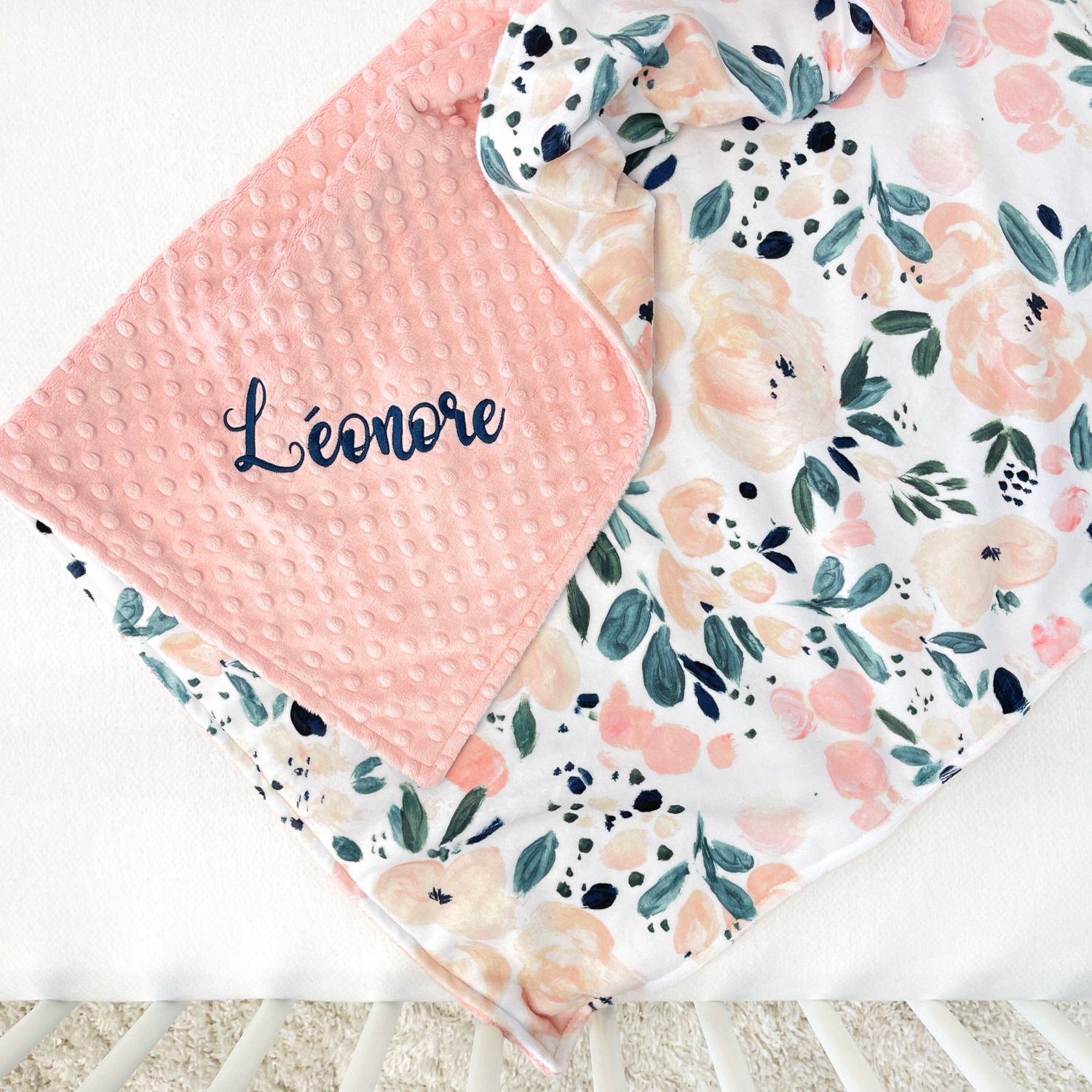 Personalized Lovely Kid Vintage Floral Baby Blanket for Comfort & Unique | CWBaby55